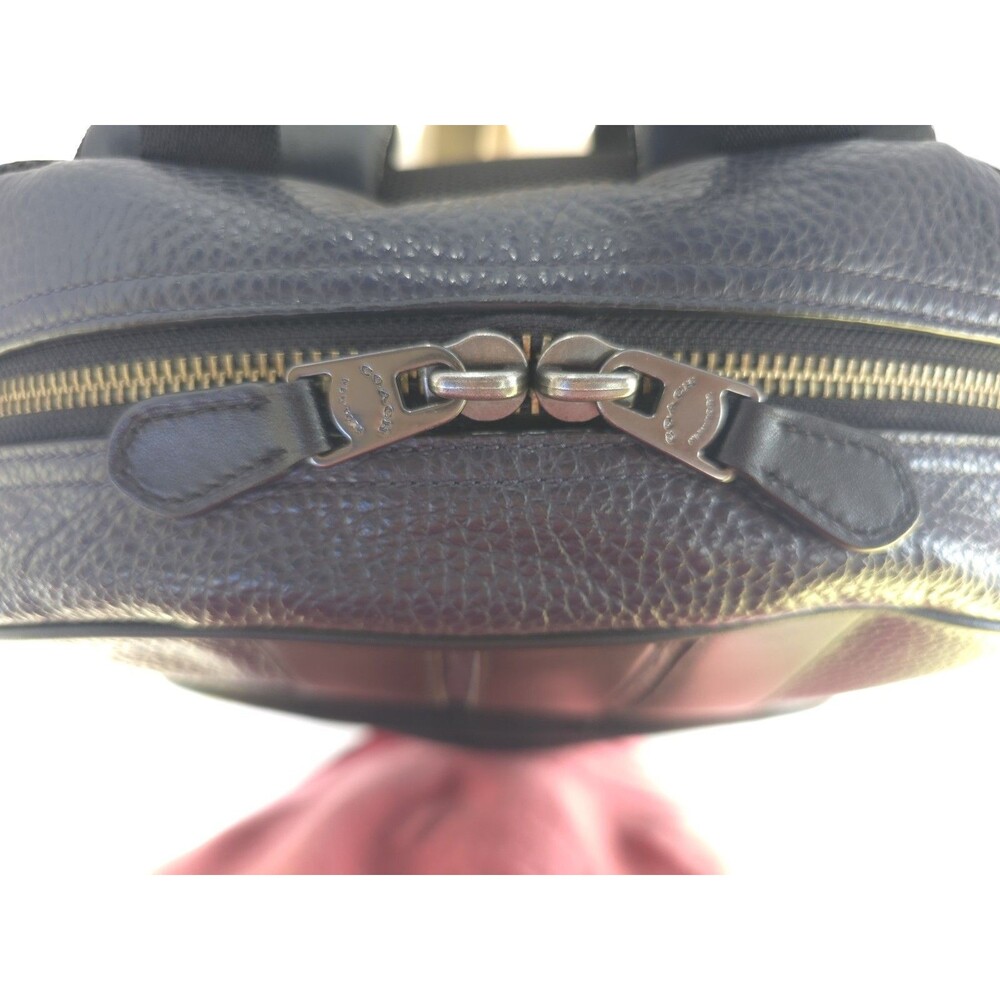 COACH MENS/UNISEX BOND BACKPACK PEBBLE LEATHER MIDNIGHT BLUE/BLACK NWOT - Picture 2 of 9